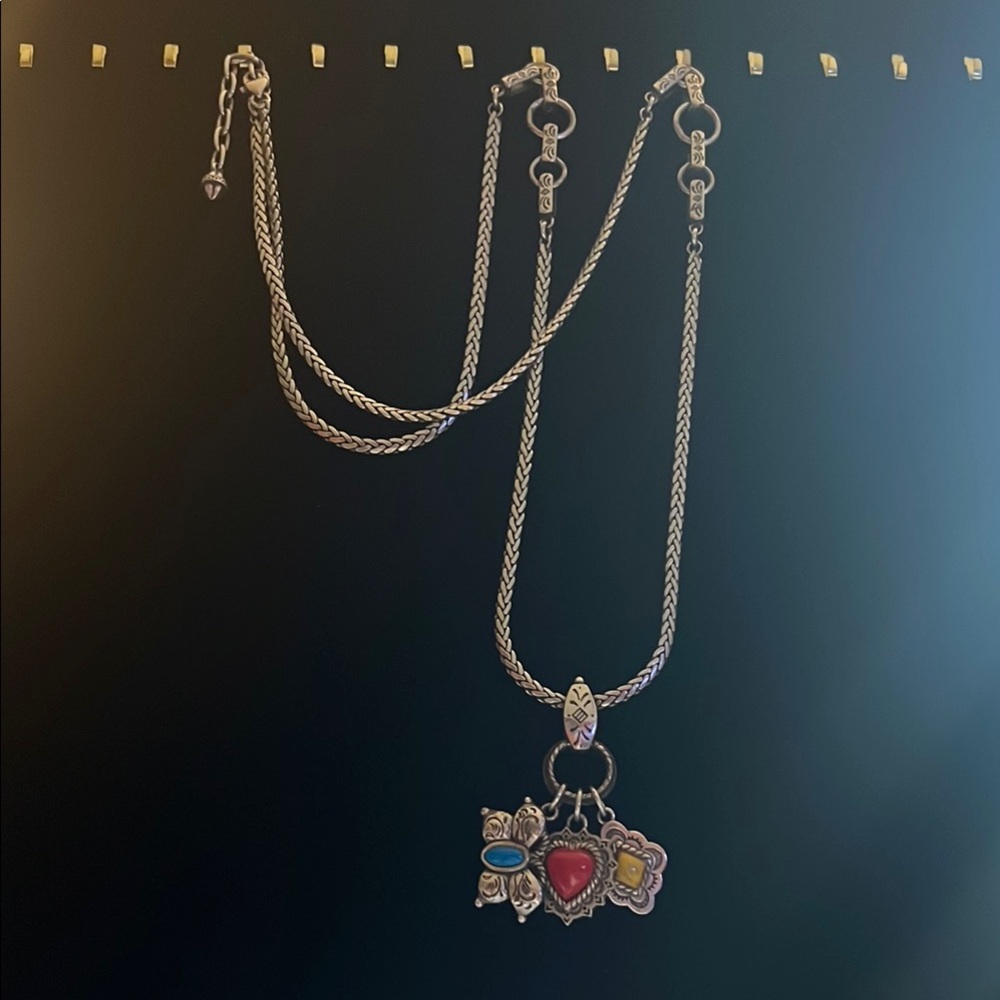 Brighton Silver and Red Necklace with Whimsical Pendant
